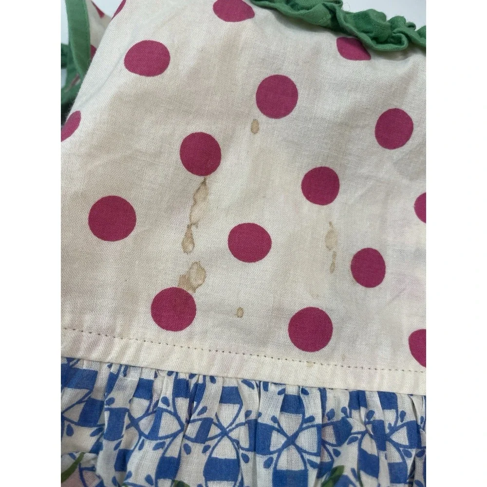 Pier 1 Imports Ruffled Boho Shabby Chic Full Apron Beads Eyelet Feminine